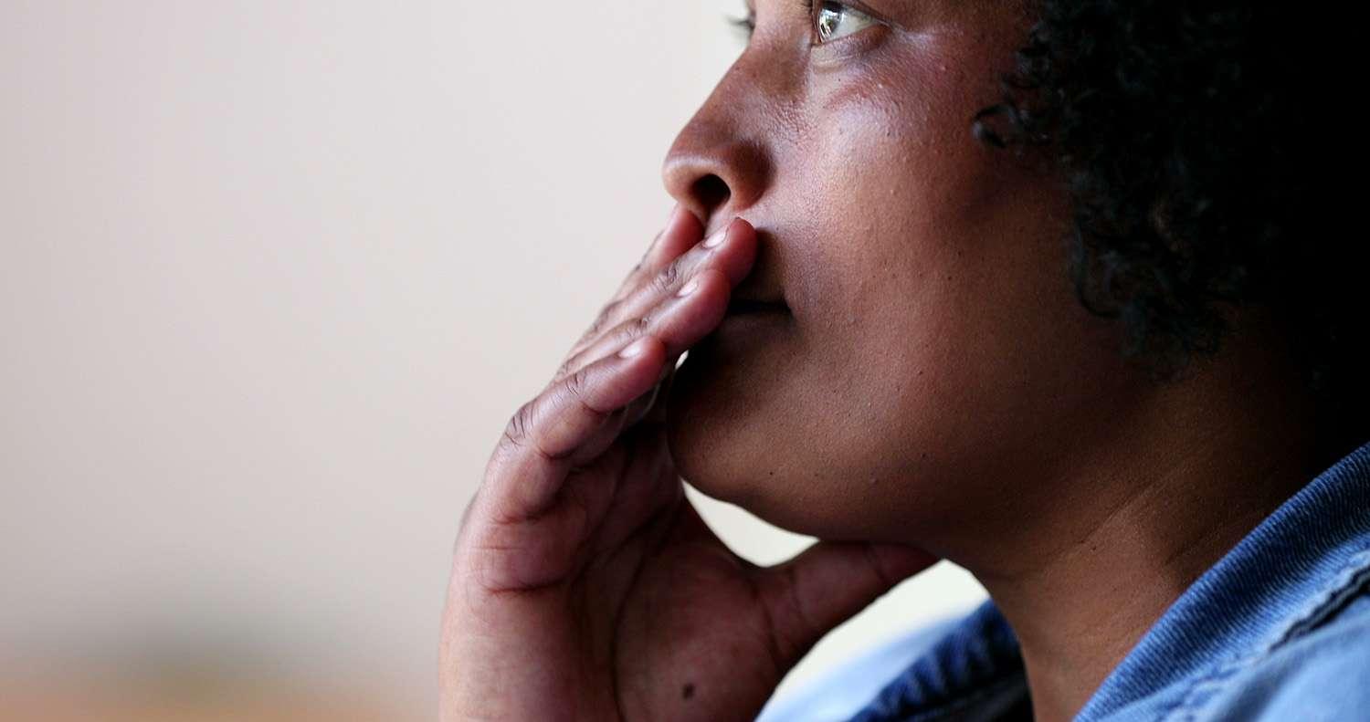 Anxious upset worried woman
